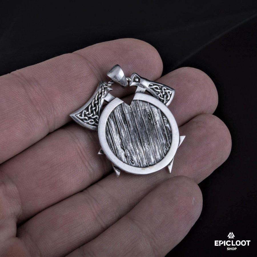 925 Silver Viking Axes Shield