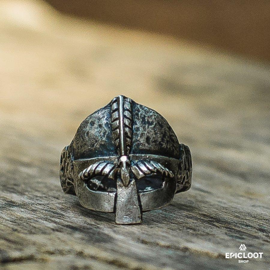 925 silver Viking Spangenhelm Helmet Ring