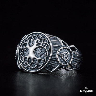 925 silver Yggdrasil Symbol Ring