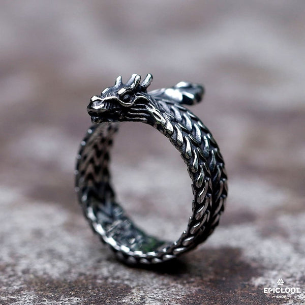 Coiled Dragon Viking Ring – Epic Loot Shop