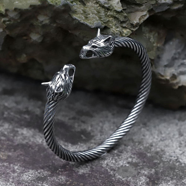Bracciale Vichingo con i Lupi Geri e Freki