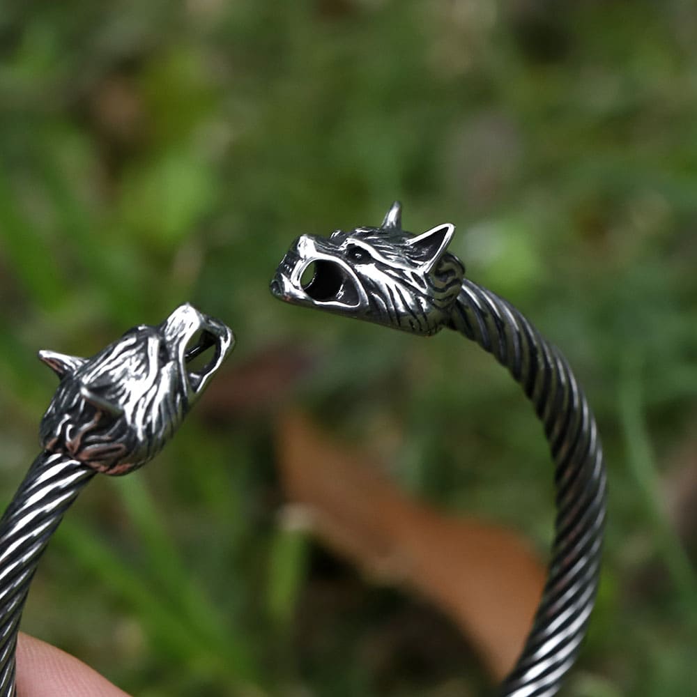 Geri and Freki Wolves Viking Bracelet