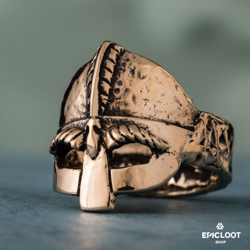 Viking Helmet Bronze Viking Ring
