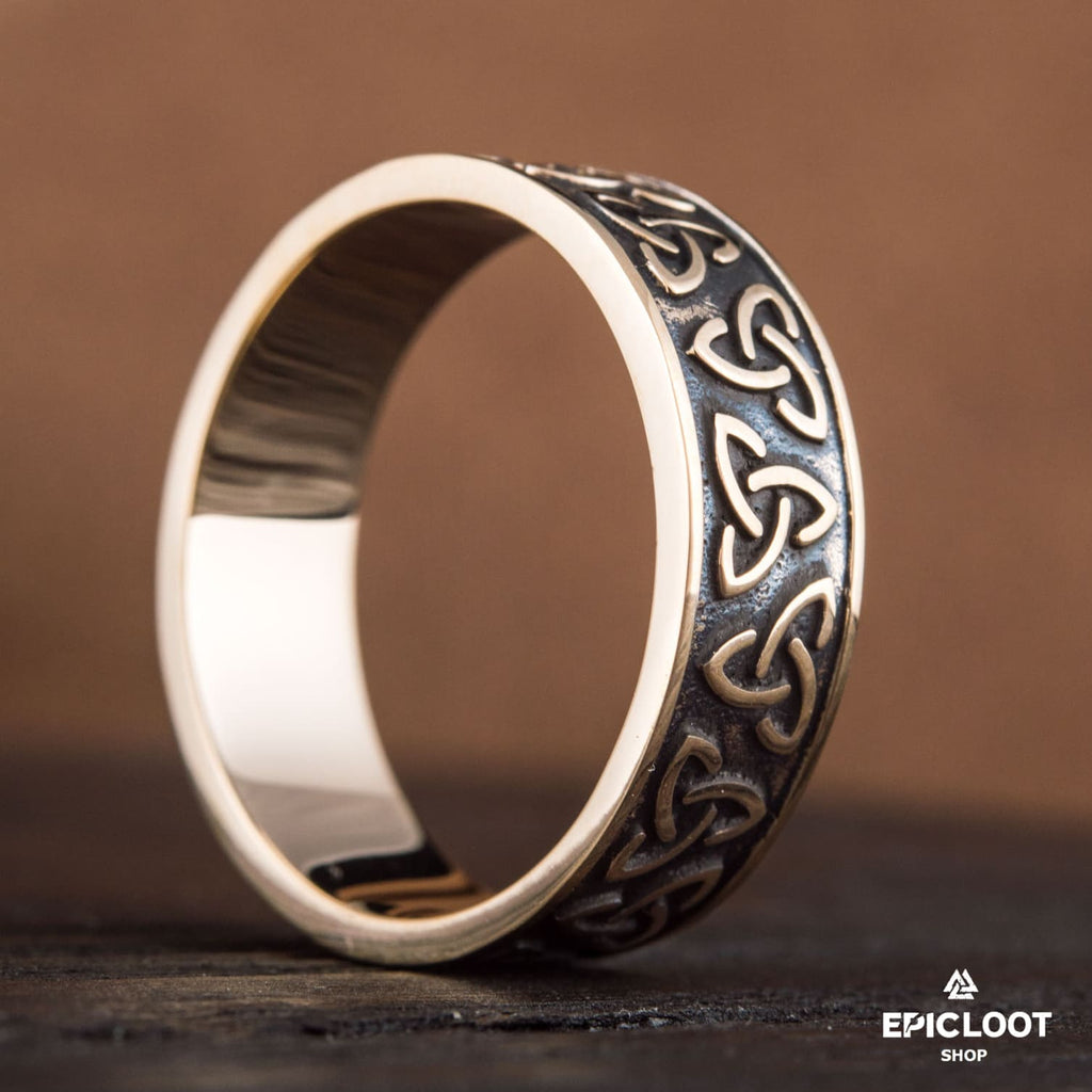 Triquetra Symbol Bronze Viking Ring