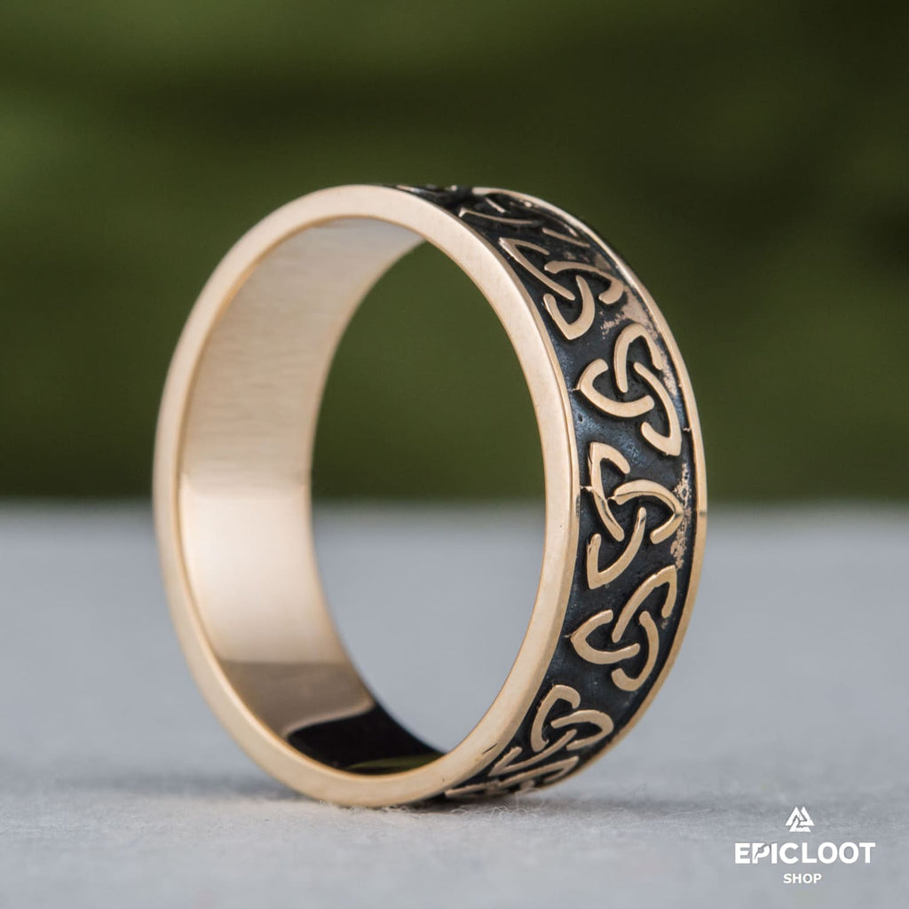 Triquetra Symbol Bronze Viking Ring