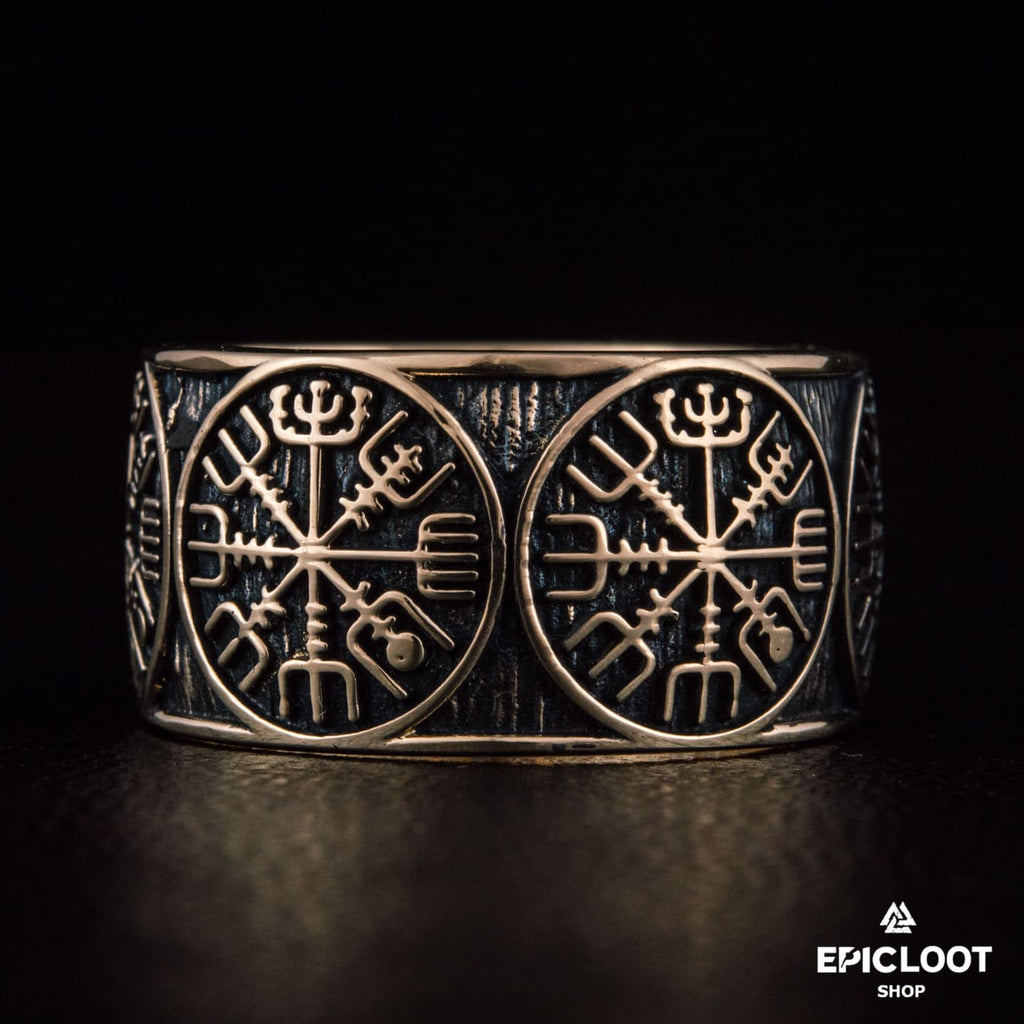 Vegvisir Compass Bronze Viking Ring