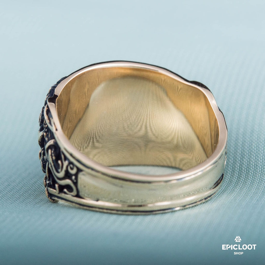 Helm Of Awe Decorated Bronze Ring