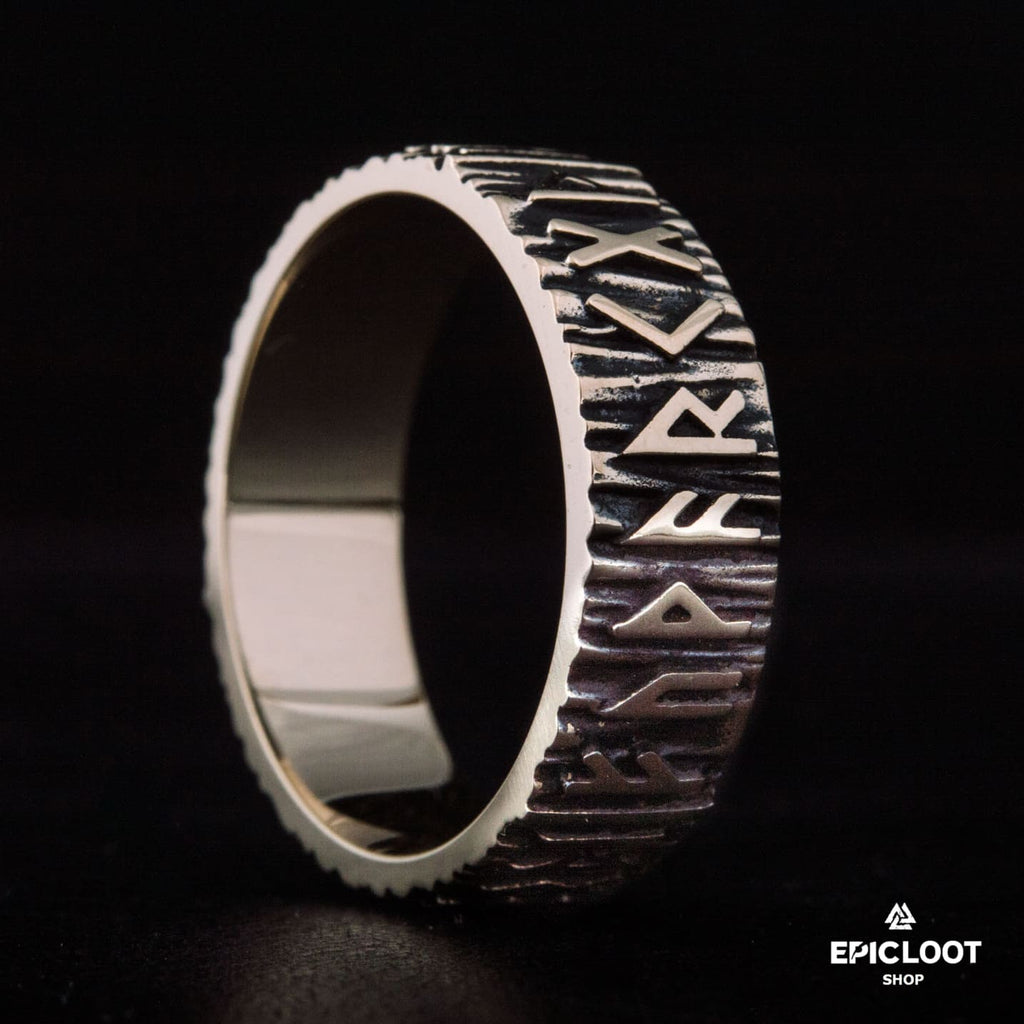 Elder Futhark Runes Ring Bronze Viking Ring