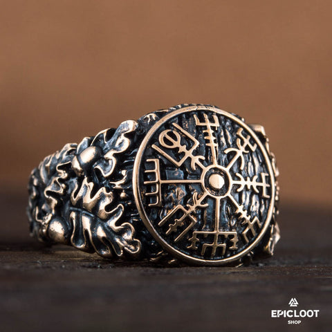 Vegvisir Symbol Bronze Viking Ring