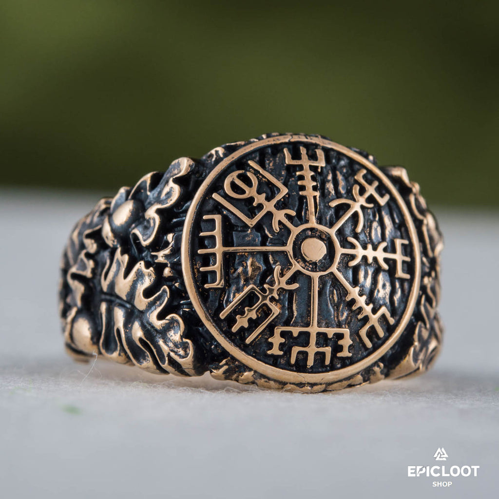 Vegvisir Symbol Bronze Viking Ring