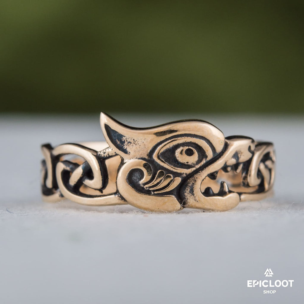 Fenrir Decorated Bronze Norse Ring