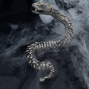Bracciale a Forma di Serpente Jormungandr Fatto a Mano