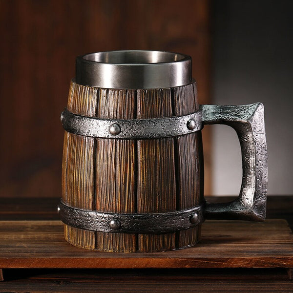 Viking wood style Beer mug