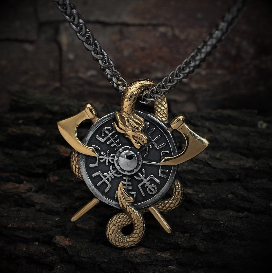 Jormungandr & Helm of awe Pendant necklace