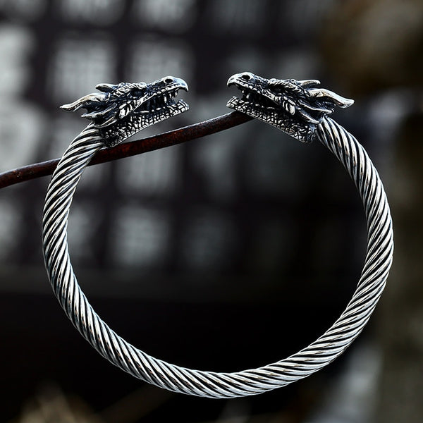 Bracciale con Due Teste di Drago