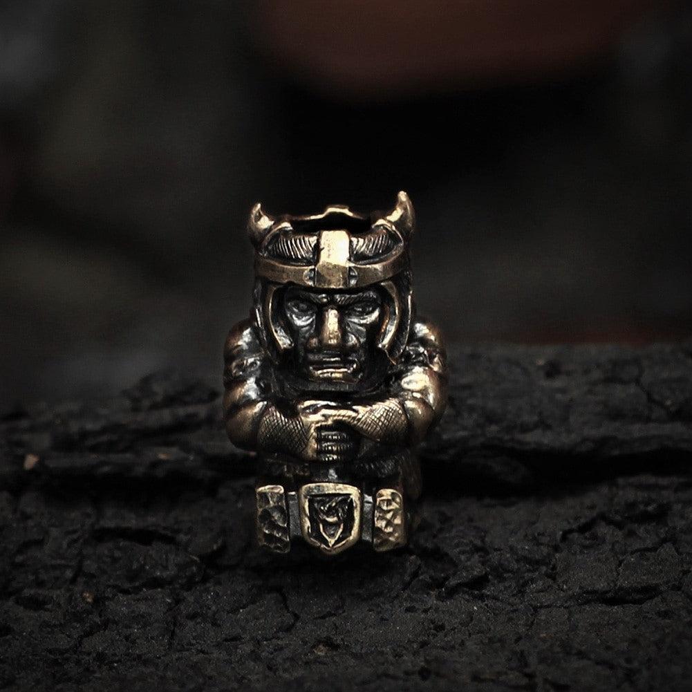 Thor with Mjolnir Beard Beads 3pcs - Norse god of thunder