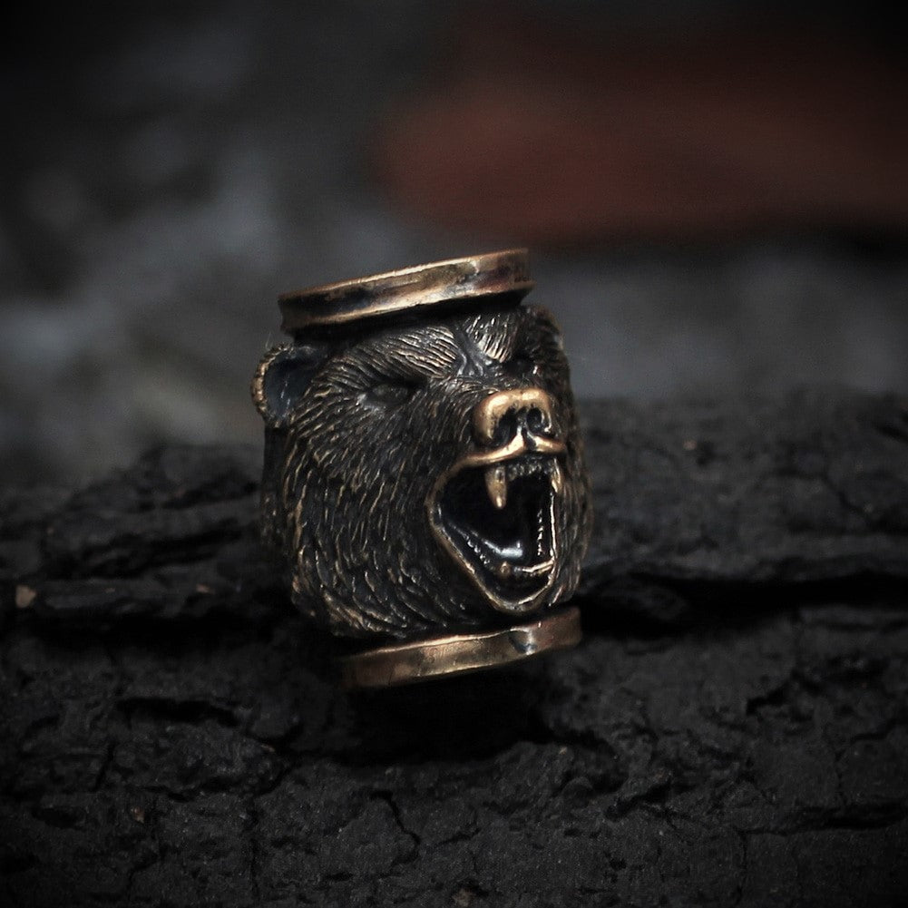Norse Vikings Bear Beads 3pcs - strength and courage symbol