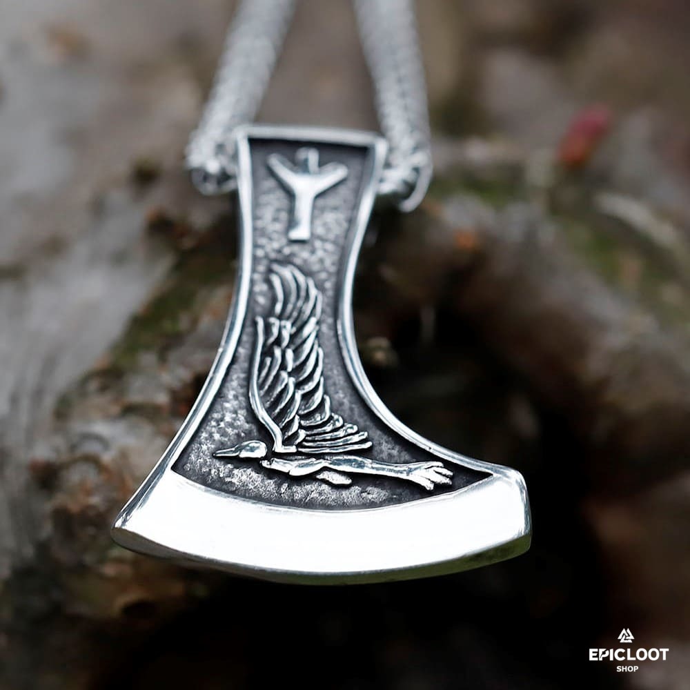 Two side Viking axe Necklace