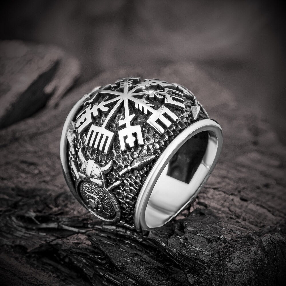 Vegvisir Compass Solid 925 Sterling Silver Ring
