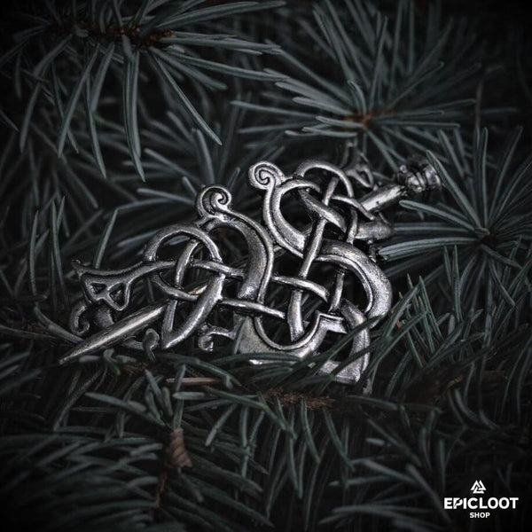 Celtic Knot Nordic Hairpin - Authentic Norse Jewelry - Detailed View | Epic Loot Shop