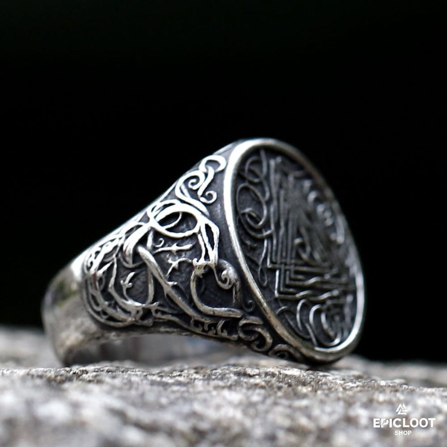 Decorative Valknut Viking Ring