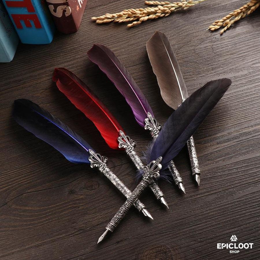 Feather Pen Set With Ink by Authentic Models
