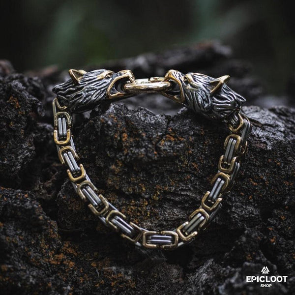 Armband mit den Wölfen Geri und Freki