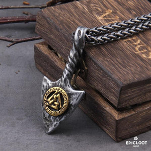 Collana Gungnir - Lancia con Simbolo Valknut