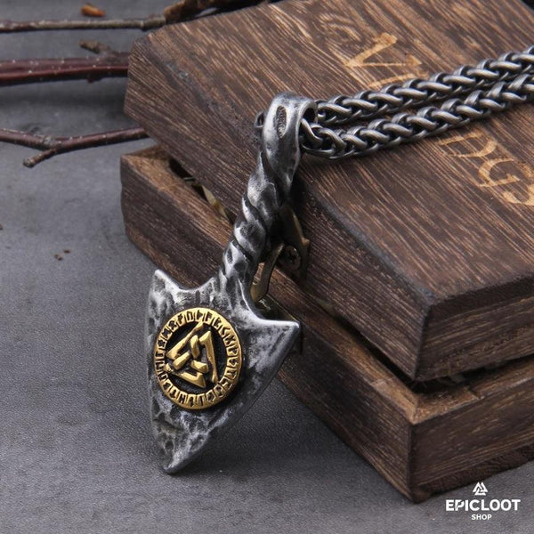 Gungnir Spear Valknut Symbol Necklace - Viking Necklace | Epic Loot Shop