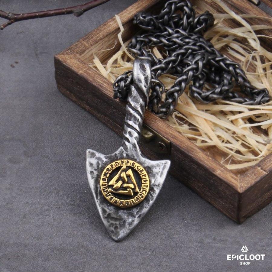 Gungnir Spear Valknut Symbol Necklace