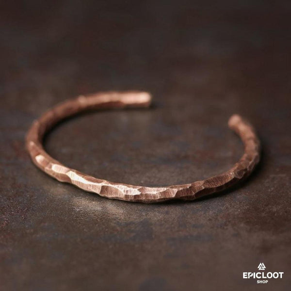 Bracciale in Rame dal Design Vintage Forgiato a Mano