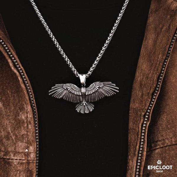 Odin's Raven Pendant Necklace - Viking Necklace | Epic Loot Shop