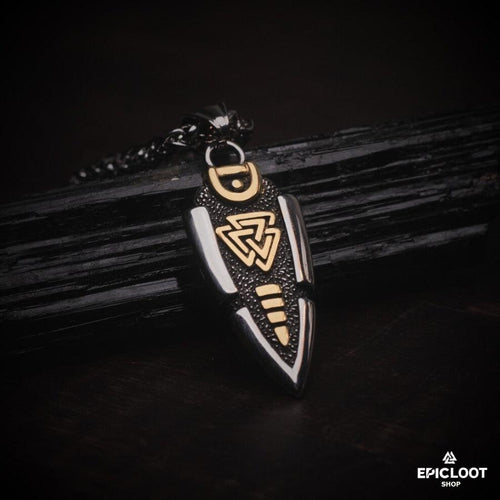 Odin's Spearhead Pendant Necklace - Viking Necklace - Side Profile | Epic Loot Shop