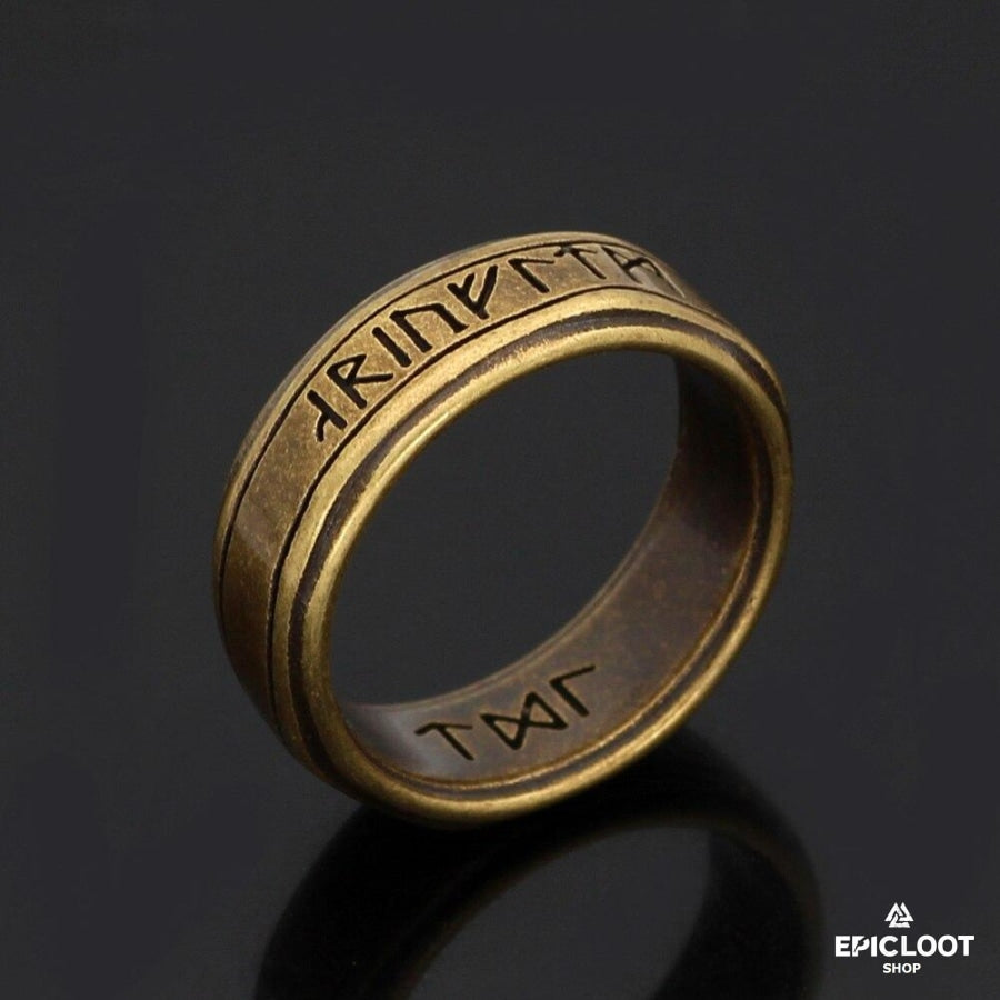 Runes Antique Gold Ring