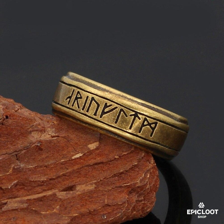 Runes Antique Gold Ring