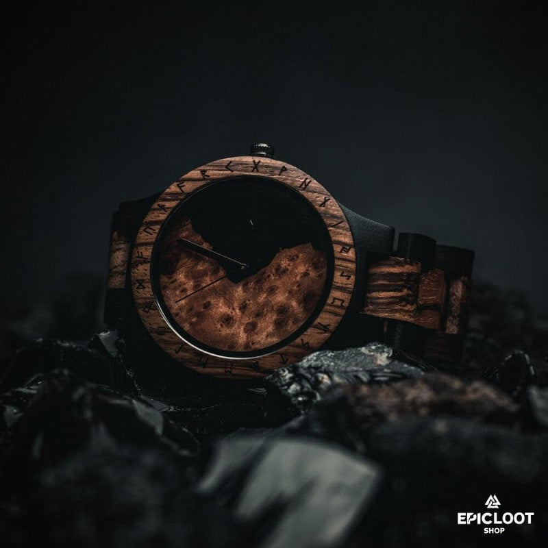Runic Viking Wooden Watch