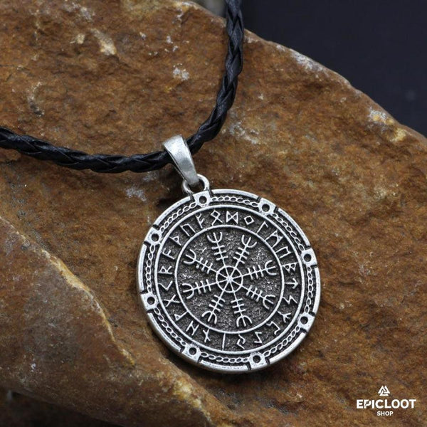The Helm of Awe Runic Necklace - Viking Necklace - Detailed View | Epic Loot Shop