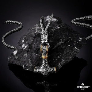Martello di Thor Mjolnir con Perla Runica