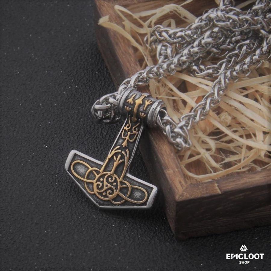 Thor's Hammer with Celtic Carving