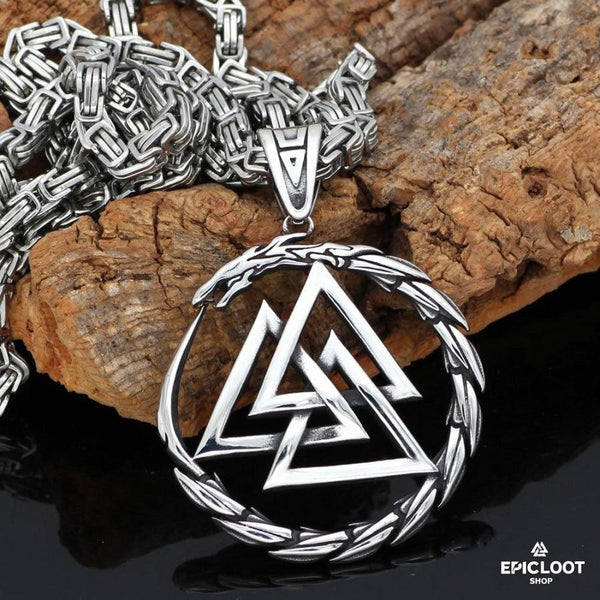 Valknut & Dragon Around Necklace - Viking Necklace - Alternative Angle | Epic Loot Shop