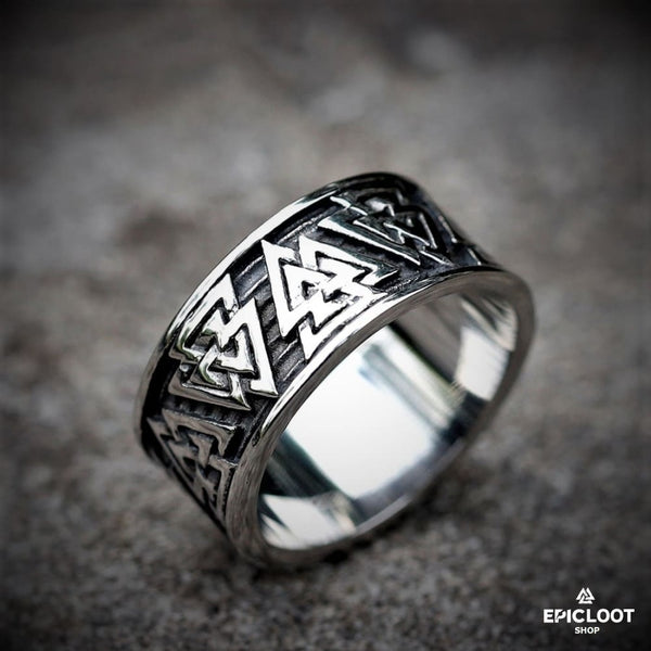 Valknut Symbol Viking Ring - Viking Ring - Authentic Design View | Epic Loot Shop