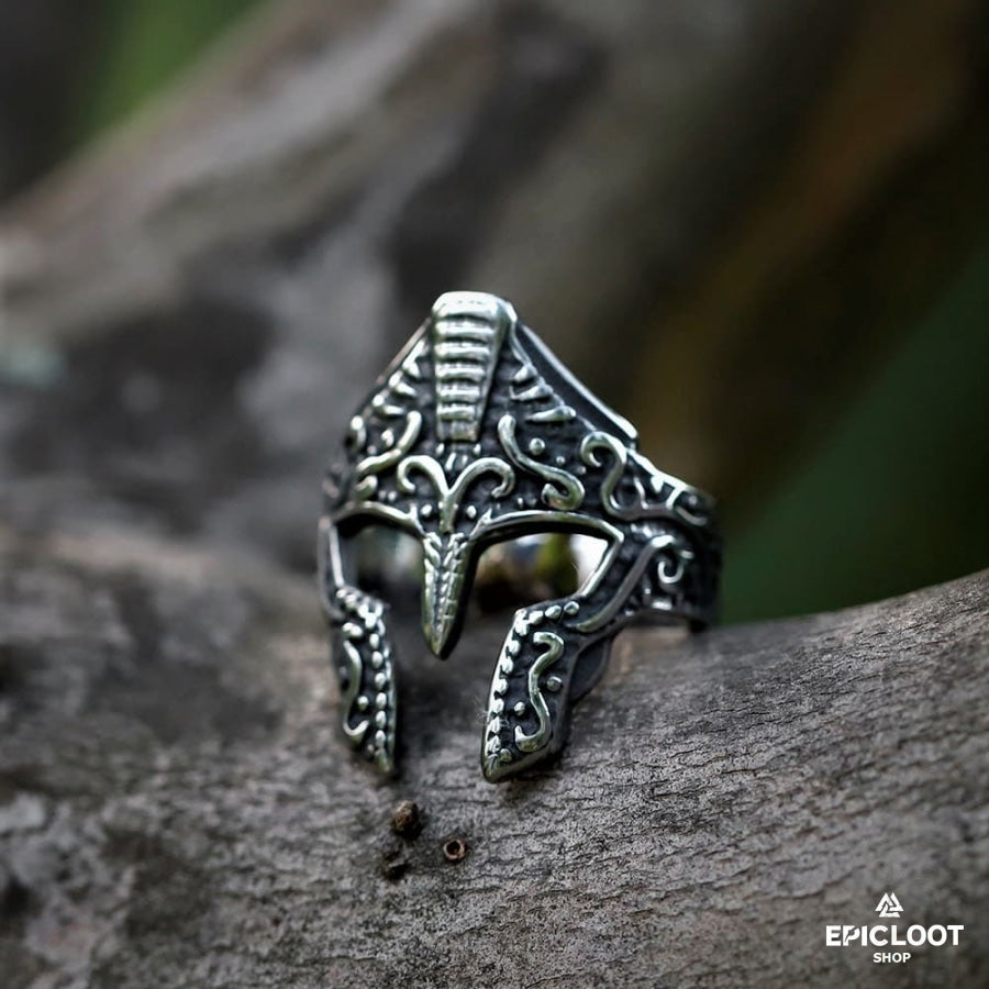 Spartan Helmet Ring, 925 Sterling Silver Knight Warrior Ring, Nordic Greek  Roman Jewelry, Historical Mythology Gothic Mask Ring Gift for Him - Etsy