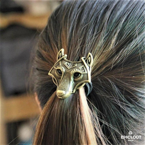 Vikingská severská vlasová gumička Fenrir Vlk