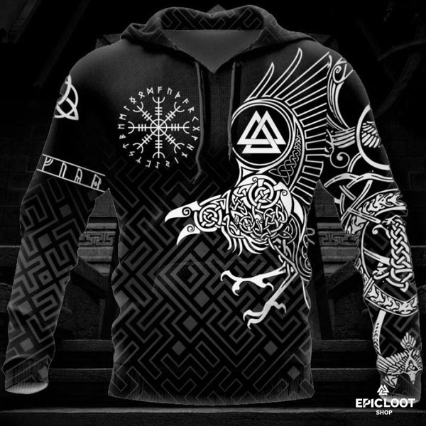 Wikinger-Raben-Hoodie