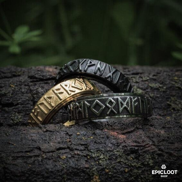 Viking runes rotating ring
