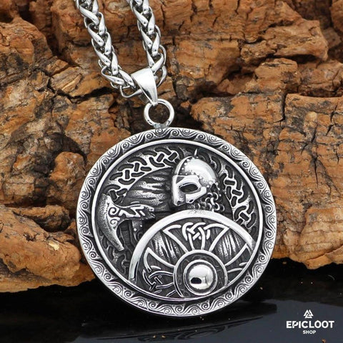 Viking Warrior with Shield Necklace