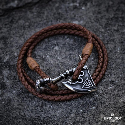 Viking Axe Leather Bracelet | Vikings & Norse Bracelets | GoodVibes7