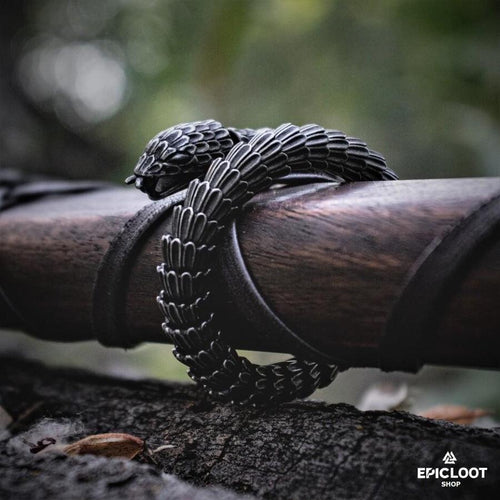 World Serpent Jormungandr Snake Bracelet - Viking Bracelet - Close-up | Epic Loot Shop