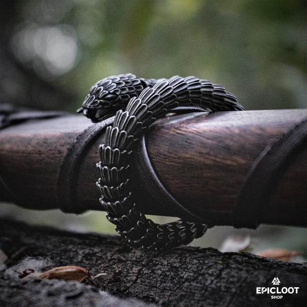 World Serpent Jormungandr Snake Bracelet - Viking Bracelet - Close-up | Epic Loot Shop