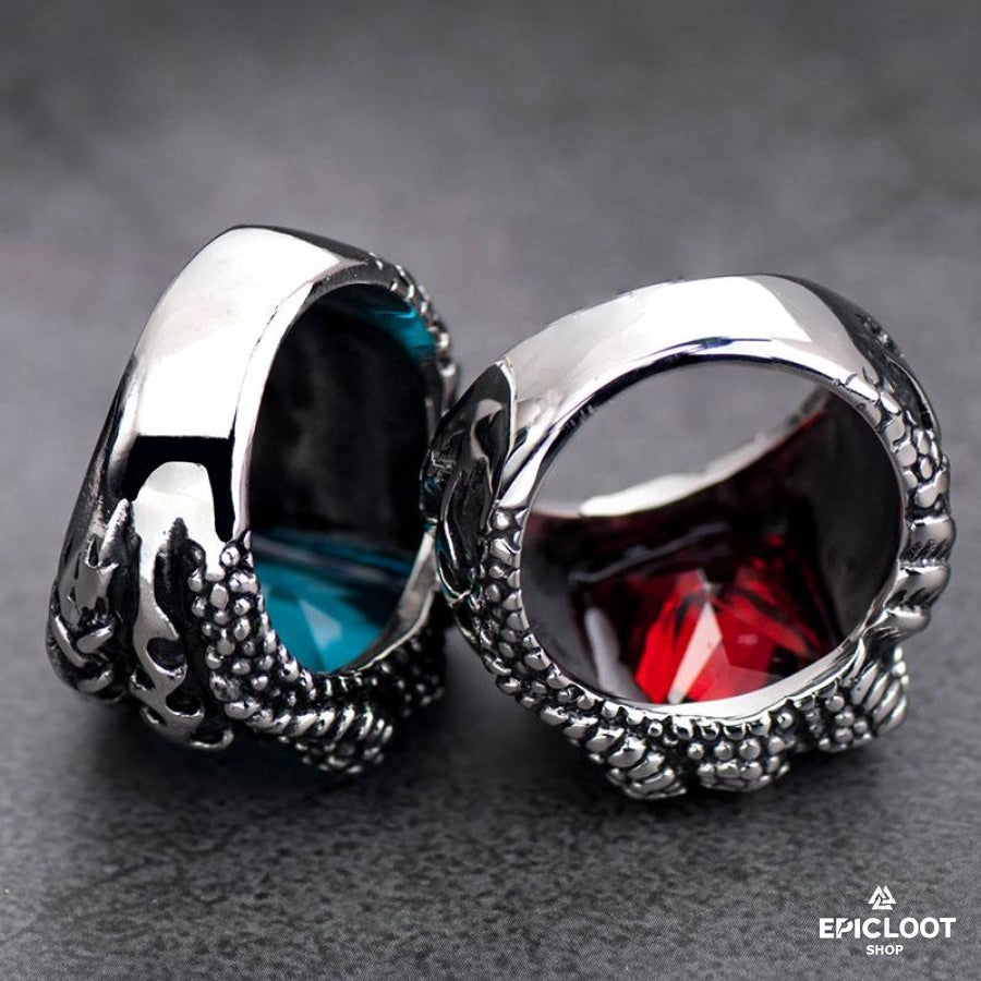 Dragon Wedding Ring - Red Dragon Ring - Tungsten Wedding Ring - Black -  Lucky Love Rings